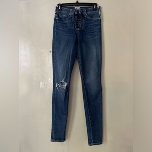 Hudson lace up skinny jeans size 26 excellent condition